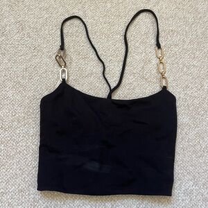 Black Chain-Strap Cami Top